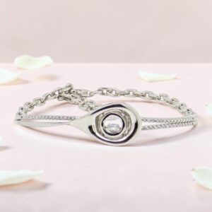 Sparkling Silver Kada Bracelet