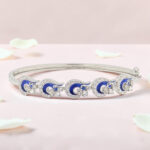 92.5 Sterling Silver Blue Enamel Kada Bracelet
