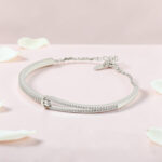 92.5 Silver Kada Bracelet with CZ Stones
