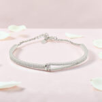 92.5 Silver Kada Bracelet with CZ Stones