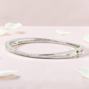 92.5 Silver Kada Bracelet with Diamonds