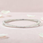 92.5 Silver Kada Bracelet with Diamonds