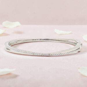 92.5 Silver Kada Bracelet with Diamonds