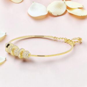 Gold Plated Cz Silver Kada Bracelet 92.5