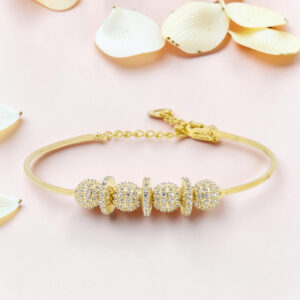Gold Plated Cz Silver Kada Bracelet 92.5