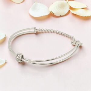 92.5 Silver Kada Bracelet with Diamonds