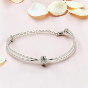 92.5 Silver Kada Bracelet with Diamonds