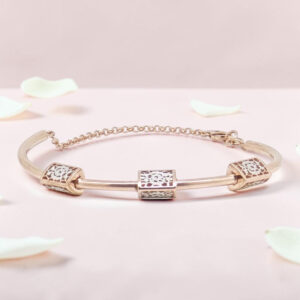 Rose Gold Kada Bracelet 92.5 Sterling Silver