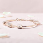 Rose Gold Plated Kada Bracelet with Charms
