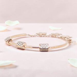 Sterling Silver Kada Bracelet with Charms