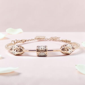 Rose Gold Plated Kada Bracelet 92.5 Silver