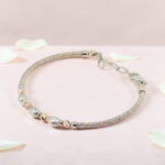 Sterling Silver and Rose Gold Plated Kada Bracelet