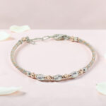 Sterling Silver and Rose Gold Plated Kada Bracelet