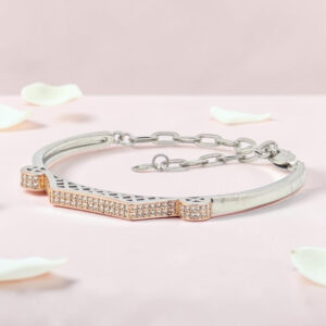 92.5 Silver Kada Bracelet with Stones