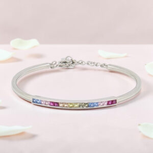 92.5 Silver Rainbow Kada Bracelet