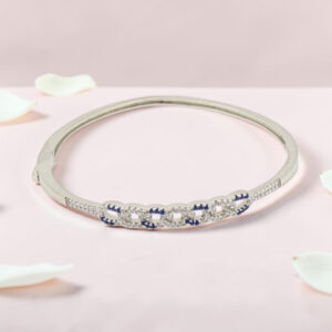 92.5 Silver Kada Bracelet with Stones
