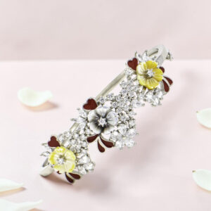 Silver Kada Bracelet with Floral Design