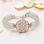 92.5 Silver Kada Bracelet with Rose Gold Accent