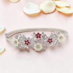 92.5 Sterling Silver Floral Kada Bracelet
