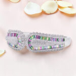 92.5 Sterling Silver Multicolored Kada Bracelet