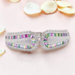 92.5 Sterling Silver Multicolored Kada Bracelet