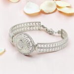 Sterling Silver Kada Bracelet with CZ