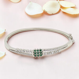 92.5 Silver Emerald Kada Bracelet