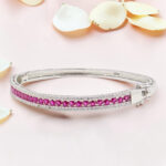 92.5 Silver Kada Bracelet with Ruby