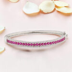 92.5 Silver Kada Bracelet with Ruby