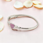 Silver Heart Kada Bracelet