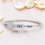 925 Silver Kada Bracelet with Blue Sapphires