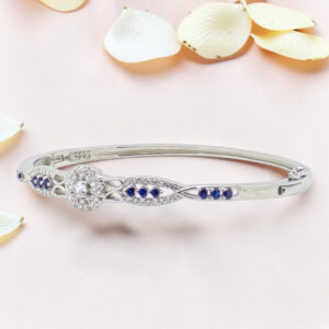 925 Silver Kada Bracelet with Blue Sapphires