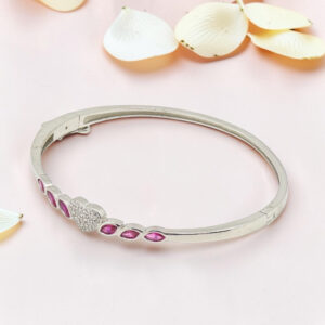 Silver Heart Kada Bracelet 92.5