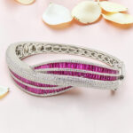 Sterling Silver Ruby Cut Kada Bracelet