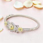 Silver Kada Bracelet with MOP Flowers