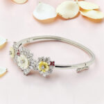 Silver MOP Flower Kada Bracelet
