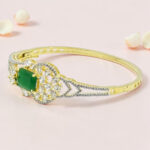 Emerald Silver Kada Bracelet 92.5
