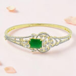 Emerald Silver Kada Bracelet 92.5
