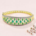 Emerald Silver Kada Bracelet 92.5