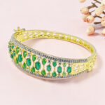 Emerald Silver Kada Bracelet 92.5