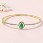 Silver Emerald Kada Bracelet 92.5