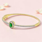 Silver Emerald Kada Bracelet 92.5