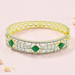 92.5 Silver Emerald Kada Bracelet
