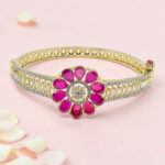 92.5 Silver Kada Bracelet with CZ