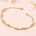 Gold Plated Pearl Chain Bracelet 92.5 Sterling Silver