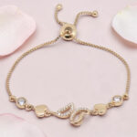 Gold Heart and Diamond Accent Bracelet
