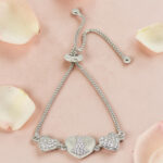 Sterling Silver Pave Heart Bracelet
