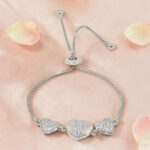Sterling Silver Pave Heart Bracelet