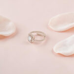 Emerald Cut Studded Ring - Gold Tone