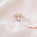 Emerald Cut Studded Ring - Gold Tone